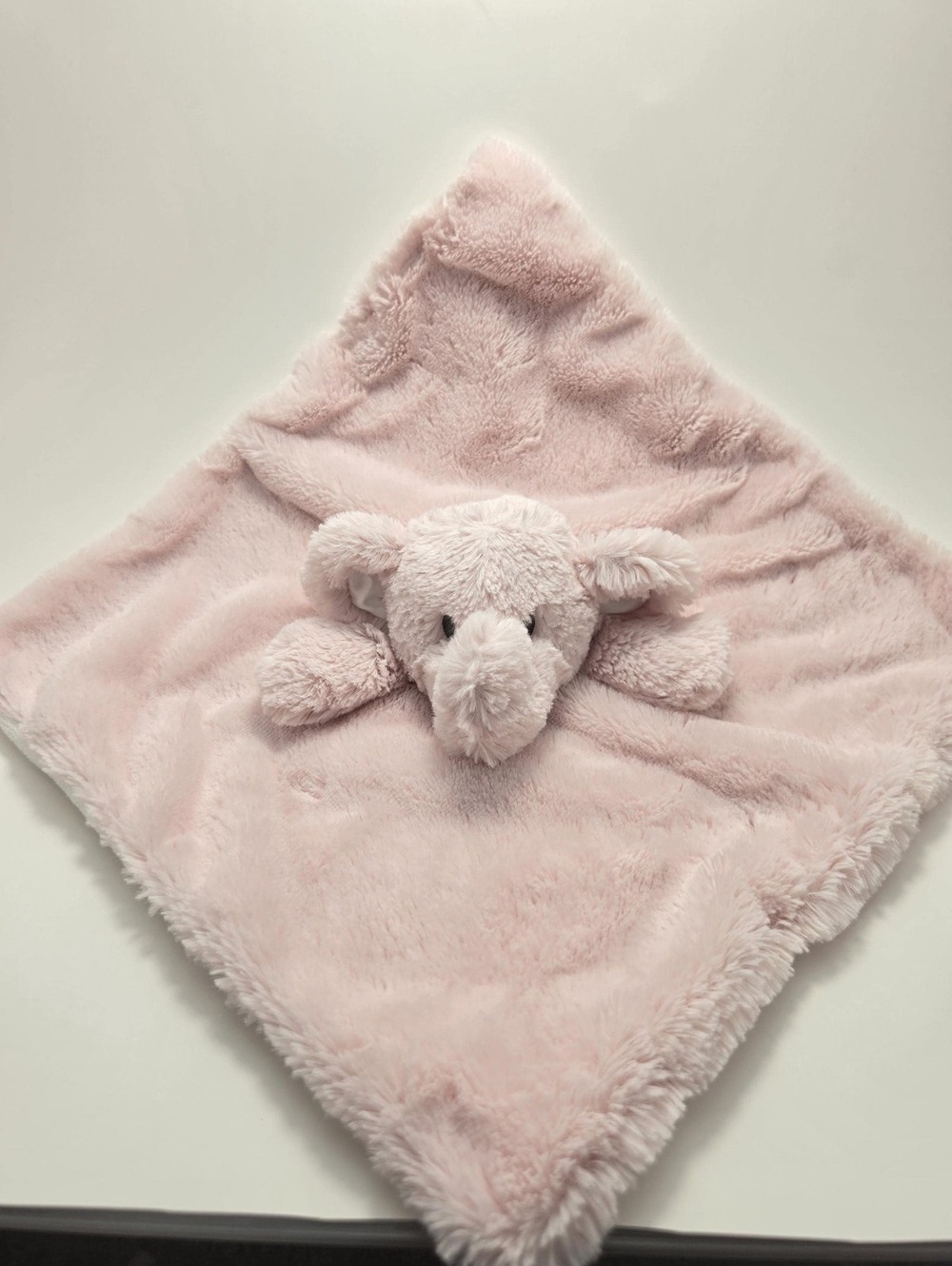 Vintage Pink Elephant Lovey Blanket Plush, Unknown Brand No Tags (10 inch)